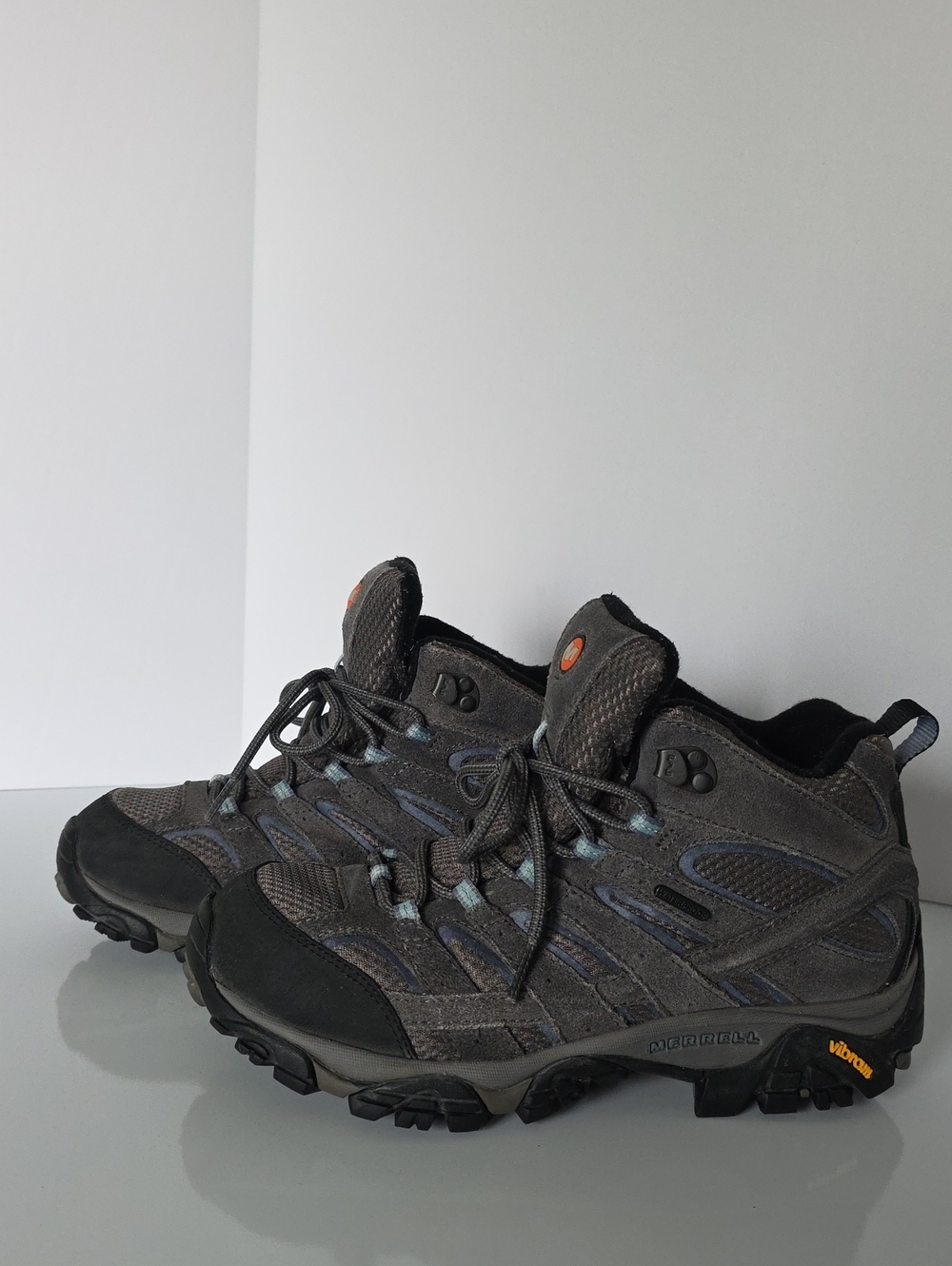 Merrell Women's Granite and Blue Mid-Top Trail Hiking Boots
